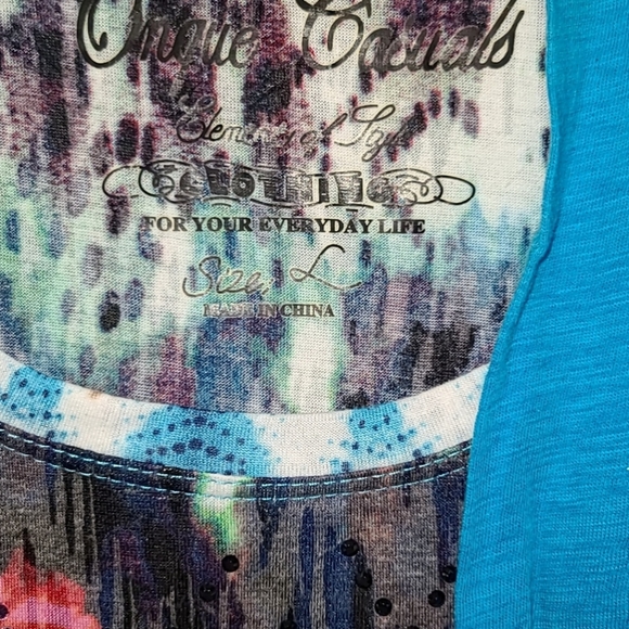 SOLD - BEAUTIFUL WOMEN'S COORDINATING SET TOP AND CARDIGAN JACKET L-XL - Picture 2 of 4